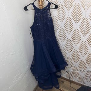 Blue high low dress